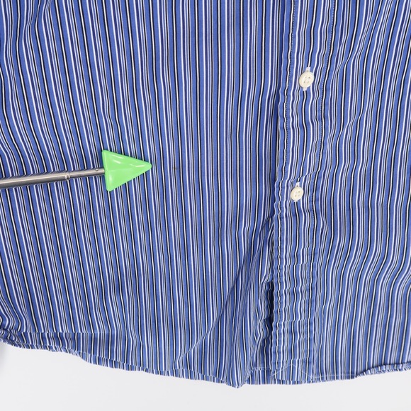 Ralph Lauren Shirt Mens XL Blue Striped Custom Fit Button Down Long Sleeve - Picture 4 of 10